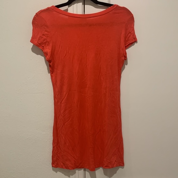 Soprano Womens Top Coral Short Sleeve Scoop Neck Pullover L - Picture 3 of 3